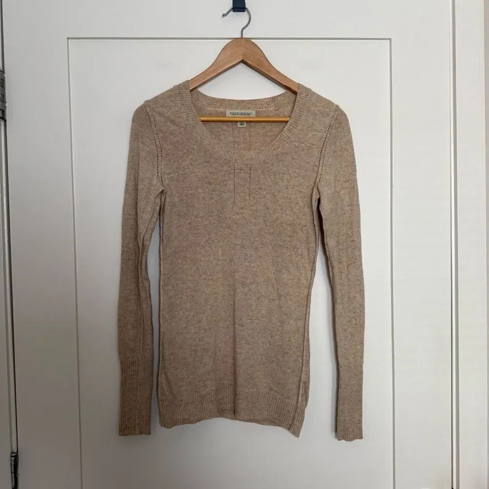 Banana Republic Italian Yarn Sweater Women XS Oatmeal Wool Cashmere Blend Preppy